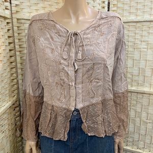 More by Lata, Tan Bohemian Blouse - Size M